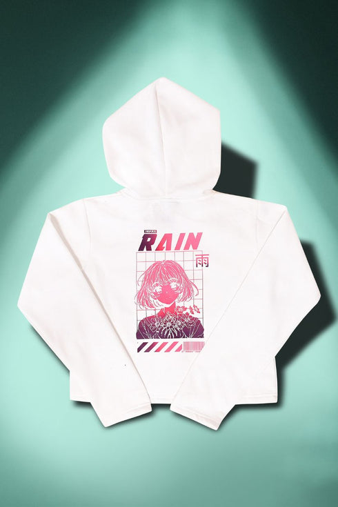 Hana No Ame (Rain of Flowers) Cropped Hoodie