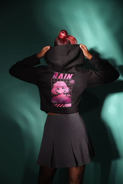 Hana No Ame (Rain of Flowers) Cropped Hoodie