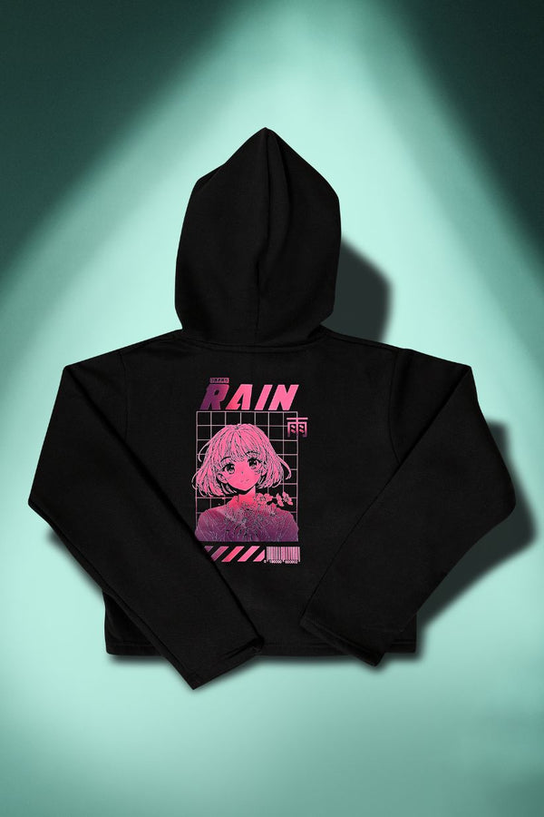 Hana No Ame (Rain of Flowers) Cropped Hoodie