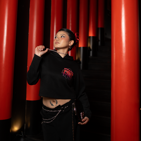 Cyborg Ninja Cropped Hoodie