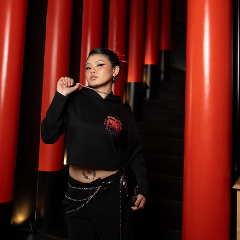 Cyborg Ninja Cropped Hoodie